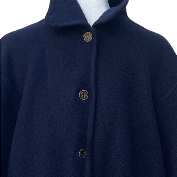 Cambridge Dry Goods Classic Preppy Sweater Cardigan Blue Pockets Brass Buttons - Picture 16 of 16